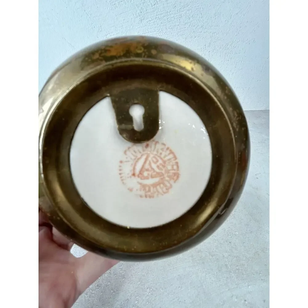 vintage japanese porcelain and brass plate‎ Wall hanging
